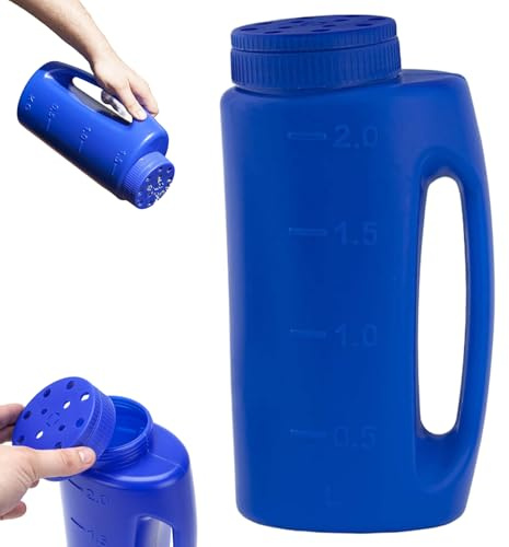 AZIDWERYQ Épandeur de Fonte à Glace, épandeur d'engrais 2L avec Modes d'ouverture réglables, sel pour Neige avec Pelle, Main pour dégivrage, Fonte de Glace, sel à Main pour Aliments Terre