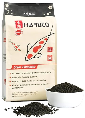 HARUTO Koi Food Color Enhancer 11lb – Floating Pellets with Spirulina & Astaxanthin, Appearance-Focused Formula, Daily Feeding for Koi Fish Ponds
