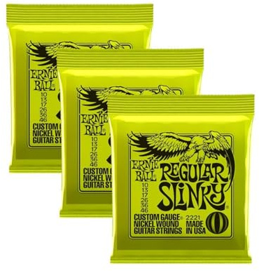 Ernie Ball 2221 Nickel Regular Slinky Electric Guitar Strings 3 Pack