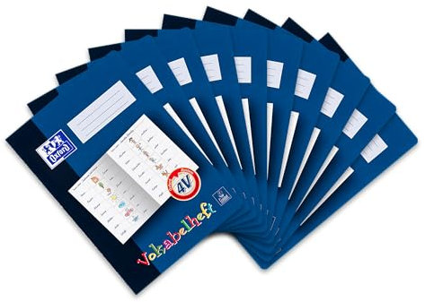 Oxford Vokabelheft mit Lernsystem, A4, 16 Blatt, Lineatur 4V, 10 Stück