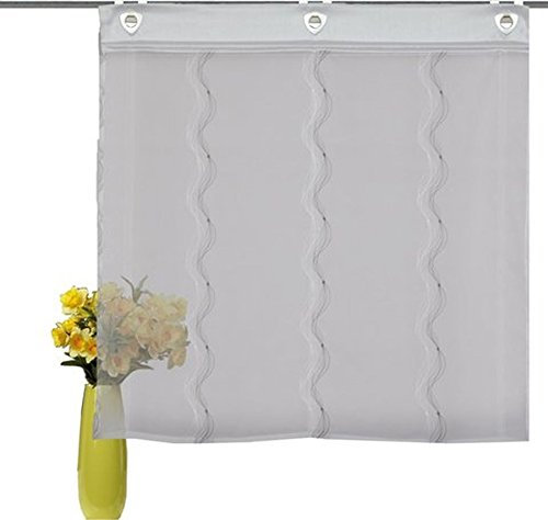 Raffrollo, Farbe grau, 1 Stück, Home Wohnideen, Größe: ca. HxB: 140x45 cm, Einfache Montage mit Hakenaufhängung und Ösen, Lieferung inklusive Zubehör