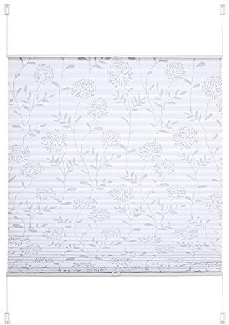 JalousieCrew Klemmfix Plissee Ausbrenner Weiss - Breite 40 bis 120 cm, Länge 130 cm und 210 cm - Klemm - Rollo ohne zu Bohren (60 x 210 cm)