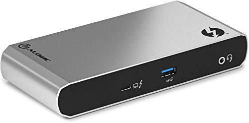 ALOGIC Dock Thunderbolt 3,Dual DisplayPort 4K a 60 Hz,USB-C Gen 2 10G,USB-A Gen 2 10G,USB-A 5G, Gigabit Ethernet,Combo Cuffie e Microfono,Ricarica Laptop da 60 W per MacBook Air/PRO,dell XPS e di più
