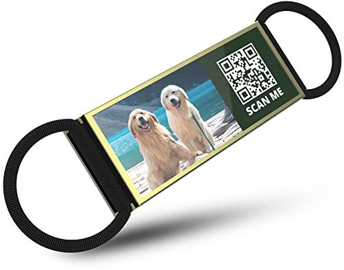 DISONTAG Silence Hundemarke personalisiert Any Picture QR Dog ID Tags Hundemarken Quick Show Haustiere Adressbuch Name Vaccines and Protección de la Privacidad (23 * 58mm)