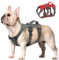 Beirui Ausbruchsicheres Hundegeschirr für kleine, mittelgroße Hunde, reflektierendes Hundegeschirr, kein Ziehen, mit gepolstertem Griff, Training (grau, Brustumfang 25.4–40.6 cm)