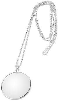 Halskette Lupe, Lupe Monokel-Objektiv, Halsketten Lupe, Leselupen-Anhänger, Hängende Lupe, Anhänger Lupe, 5X Lupe Monokel, Monokel Mit Loupe Kette (Silber)