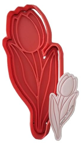 Tagliabiscotti.it - Tulipano Mod.2 - Fiore - Tagliabiscotti Festa della Mamma - Cookies Cutter - Stampo/Formina per biscotti - Dimensione 10cm (vedi foto)