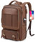 Tzowla Leather Laptop Backpack Bags Mens,Bag for Women,Business Travel Work Rucksack Fits 15.6 Inch Laptop,Bookbag with USB and Type-C Charging Port-Brown