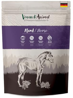 Venandi Animal – Aliments secs Premium pour Chats, Cheval, 1er Pack (1 x 1,5kg), sans céréales