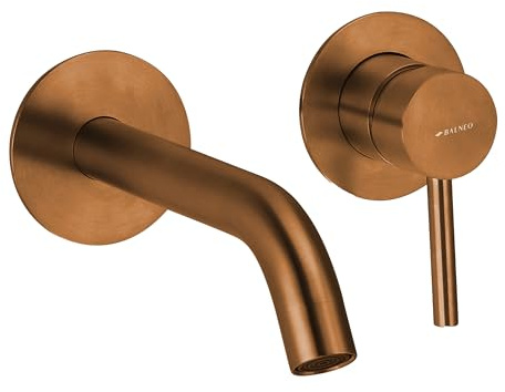 Balneo Miscelatore Lavabo – Rubinetto bagno Leva singola per controllo preciso – Rubinetteria bagno in acciaio inox – Lavorazione di qualità per un uso duraturo – Rame – Modello 3