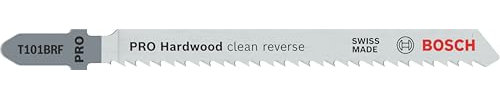 Bosch 5x PRO Hardwood clean T101BRF Reverse Stichsägeblatt (für Hartholz, Faserplatte mit mittelhoher Dichte, Länge 100 mm, Professional Zubehör Stichsäge)