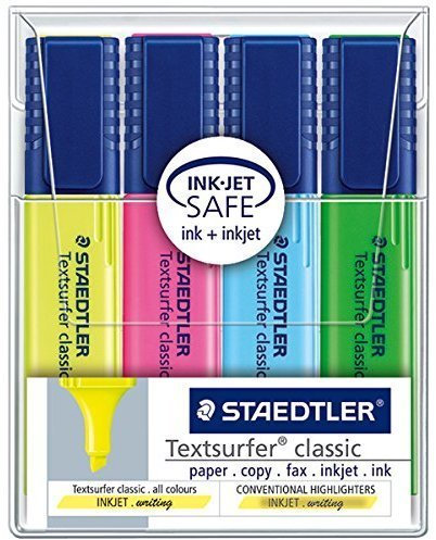 STAEDTLER 364 WP4 ® Ultra-weiche Textsurfer Textmarker, Keilspitze, 4-er SET, Farbe drei Sets d. h. Farben - 4 X 3)