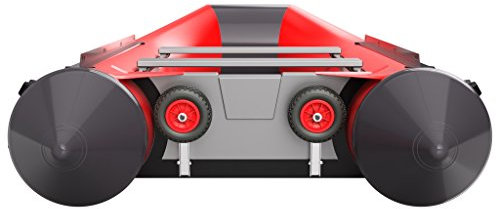 SUPROD Slipräder Heckräder Schlauchbooträder klappbar EIN-Hand Bedienung Edelstahl V4A HD200, schwarz/rot