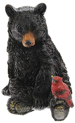 The Bridge Collection Black Bear and Cardinal Friend Figurine