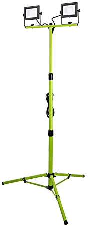 Luceco Foco de Trabajo Trípode 2x 20W, Luz Portátil IP65 Impermeable, Lampara LED Portátil para Obras, Jardines, Automóviles, Garajes