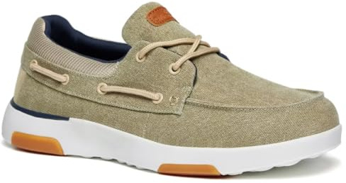 Men's Orthopedic Slip On Loafers Walking Shoes for Plantar Fasciitis: Knee Pain Arch Support for Supination, Lightweight Outdoor Flat Feet Shoes, Casual Fashion Sneakers for Standing Khaki Size 9