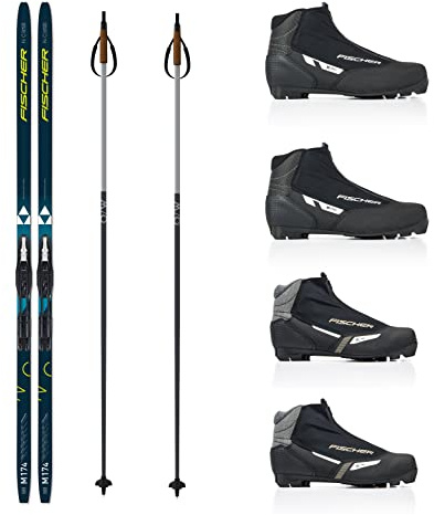 Fischer Langlaufski-Set Comfort Cruiser klassisch + Bindung + Schuhe + Stöcke (M (174 cm Länge - für 60 bis 79 Kg))