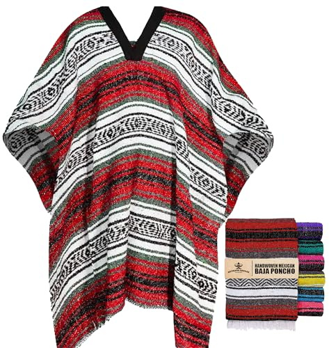 Traditional Mexican Baja Poncho Men and Women Authentic Gaban Serape Sarape Blanket Pancho Jorongo Cowboy