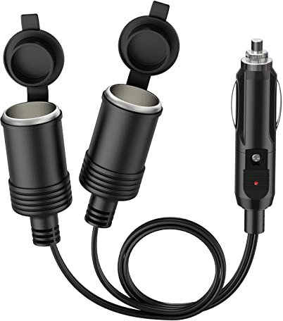 Presa Accendisigari Auto,1 a 2 Cavo di Prolunga per Presa Accendisigari,DC 12V-24V Maschio a Femmina Auto Accendisigari Splitter