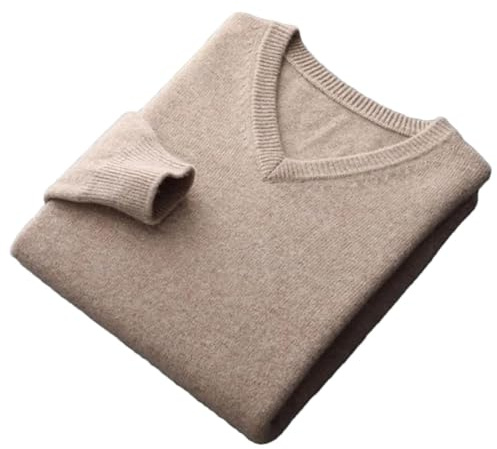 Vogrtcc Maglioni da Uomo in Cashmere con Scollo A V Maglioni Business Casual Lavorati A Maglia