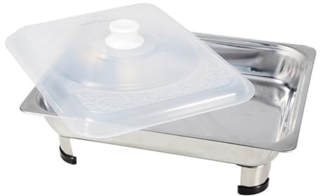 UTHCLO Restaurant Buffet Plate Square Pan Heat Warming Tray Versatile Food Plate Lid Stainless Steel Serving Tray