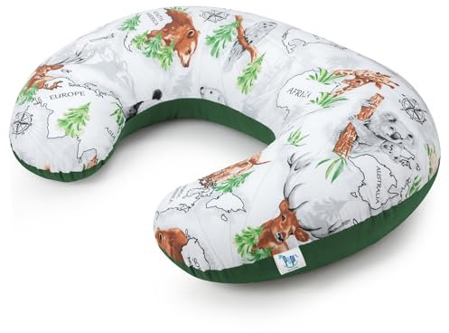 Pepi - Stillkissen - Stillhörnchen - Still Kissen Nursing - Stillkissen Baby - Lagerungskissen - Schwangerschaftskissen - Kissen Schwangerschaft - Pregnancy Pillow - (wild Land Dark Green)