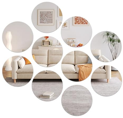 Selbstklebende Spiegelfliesen, Acrylspiegel, Selbstklebender Flexibler Spiegel, Nicht Aus Glas, DIY-Acryl-Wanddekoration, Dekorativer Spiegel, Rahmenloser Wandspiegel（10 Stück 10cm）