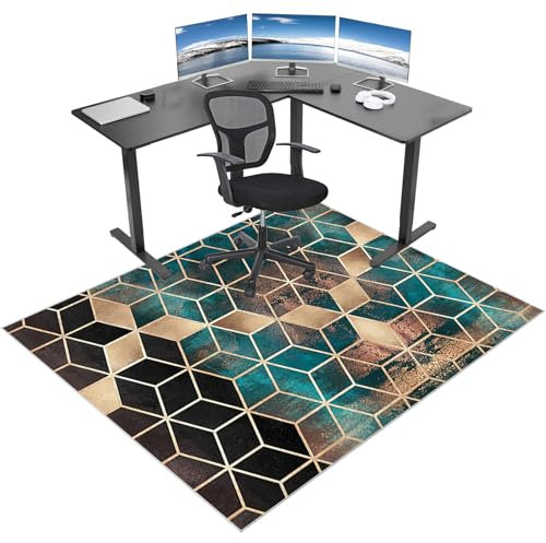 Tappetino antiscivolo per sedie da ufficio, 130 x 160 cm, protezione per pavimenti duri, per sedie da ufficio, tappetino protettivo per sedie da gioco, per pavimenti duri, per sedie a rotelle