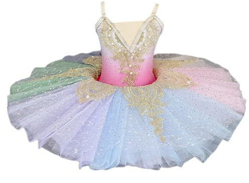 Robe de Ballet Tutu pour Fille, Broderie Florale, Camisole À Paillettes, Justaucorps de Gymnastique, Tenue de Ballerine pour Salle de Bal, Samba, Rumba, Jazz, Costume de Spectacle de Danse, Salle de