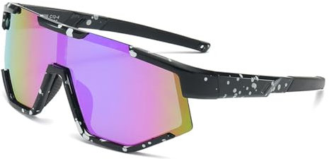 Beafaeur Lunettes Cyclisme Légères Ado Lunettes Soleil Polarisées pour Sport, Cyclisme,Tennis, Rugby, Course à Pied, Sports Plein Air, Protction UV400, pour Enfant garçon/fille de 5 à 16 Ans (noir)
