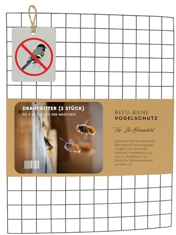 Lot de 8 grilles métalliques pour hôtel à insectes - 33 x 22,8 cm - Largeur des mailles 19 mm - Grille de protection pour abeilles sauvages - Grille en métal - Hôtel à abeilles - Protection contre les