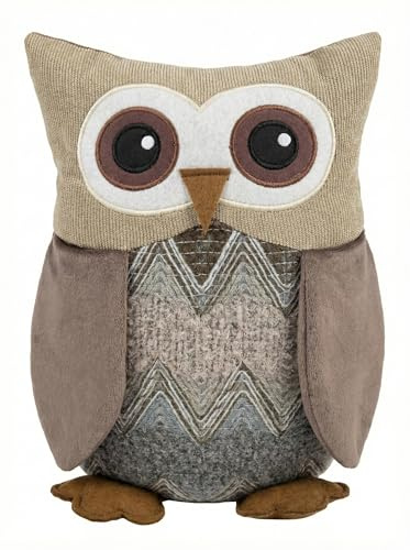 Fermaporta Gufo Decorativo in Tessuto – Fermo Porta Pesante ca. 1,5 kg – Accessorio Casa Morbido e Antigraffio – Idea Regalo per Casa e Cameretta