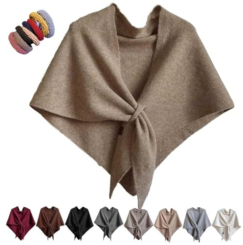 Murou Fashion Shawl,Triangle Shawl Scarf,Women'S Solid Color Scarf,Casual Soft Comfortable Shawls,For Daily Wear (Camel, SIZE)