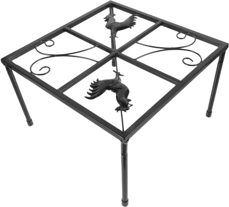 DECHOUS Metal Coop Feeder Holder for Chicken Waterer Stand Iron Poultry Feeder Support Rack with Stable Painted Finish Suitable for Indoor Outdoor Chicken Coop Feeding and Drinking