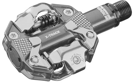 Look X-Track Silver - Pedales MTB/Gravel de Aluminio compatibles SPD, Plataforma 350 mm²
