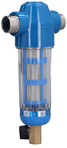 Nosqew Filtre à Eau de Lavage à Contre-Courant en Acier Inoxydable, Filtre à Sédiments Amovible, écran Haute densité pour Système d'alimentation en Eau du Bétail de Ferme, Filetage