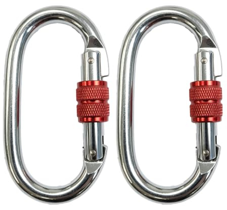 Ligynotu Heavy Duty Locking Carabiner Clip Large Climbing Carabiners Hooks | Carbon steel，25kN，For Hammock, Swing, Camping, Hiking, Yoga，Climbing, Hanging
