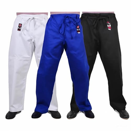 MAR | Martial Arts Judo Trousers, White Judo Uniform | Men & Women; Kids & Adult Sizes | Judo Suit - Bottoms; Judo Gi Adult, Judo Suits for Kids, BJJ, Aikido Suit (A4)