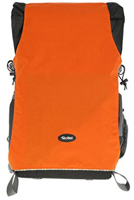 Rollei reseryggsäck Canyon L – professionell fotoryggsäck för utomhusbruk inkl. separat inre fodral för kamerautrustning, stativfäste och surfplattafack, Sunrise (Gray/Orange)