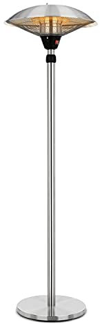 Blumfeldt Heat Guard - Calefactor Exterior Infrarrojos, Resistente a la Intemperie, Diseño Elegante, Eléctrico, 2100W, Color Gris