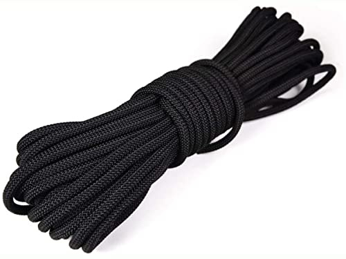 KuTi Kai Corde en nylon puissante pour escalade, traction et escalade - 20 m - Corde épaisse multifonction à suspendre pour jardinage, mariage, pêche, bricolage et escalade (noir, 8 mm)