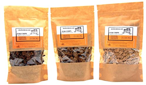 Amerikansk Ekchips Set 3x100g – Lätt, Medium och Kraftig Rostning