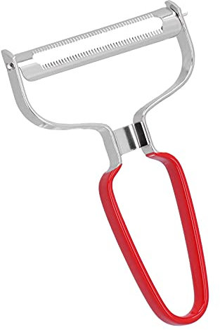 Pelapatate per mele, pelapatate multifunzionale in acciaio inox per patate, verdure, carote, grattugia, raschietto per sbucciare la frutta(Rosso)