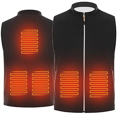 Bseical Gilet Riscaldato Pile Polare Uomo Donna, Leggero, Temperatura Regolabile Lavabile Riscaldante Giacca USB Elettrico, Per Caccia Moto Escursionismo E Campeggio