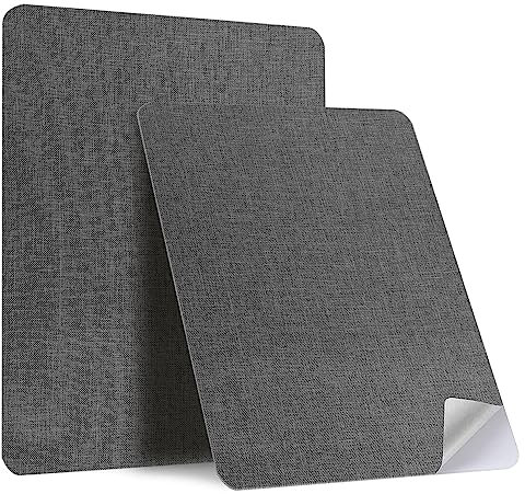 SZMMG Toppa di riparazione in lino, 20x28 cm (2 pz), colore grigio scuro autoadesivo per tappezzeria