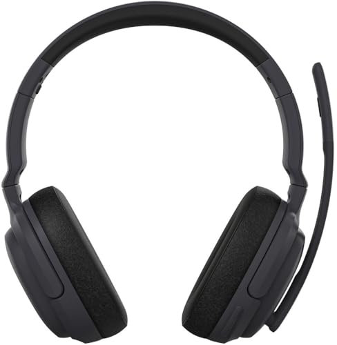 Nokia Comm Band Pro Casque supra-auriculaire sans fil antibruit avec casque réglable et microphone à perche pour jeux, musique, vidéos et conversation en noir