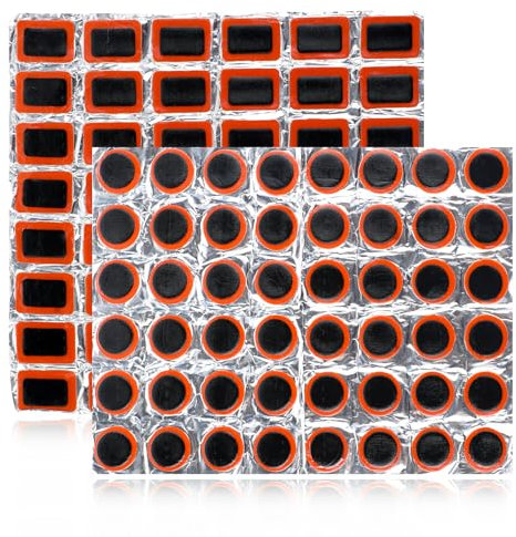 Giantree 96 Stück Fahrradreifen Flicken Set, Reparaturflicken Fahrrad Reifenflickzeug Flickzeug Fahrrad Reifen Punktion Reparatur Kit für Straßen Berg und Pendlerfahrräder(Stil 2)