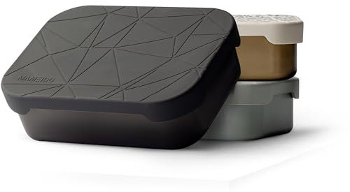 MAMEIDO Brotdose Edelstahl 1200ml, mit flexiblem Trenner & Silikondeckel, Lunchbox Erwachsene, leichte Vesperbox Kinder, Brotbox Kinder mit Fächern (Glazed Licorice, 1,2l)