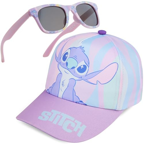 Get Trend Disney Stitch Set Casquette Enfant et Lunettes de Soleil Enfant Fille Casquette Été Lunettes Soleil Enfant UV400 (Lilas Disney Stitch)