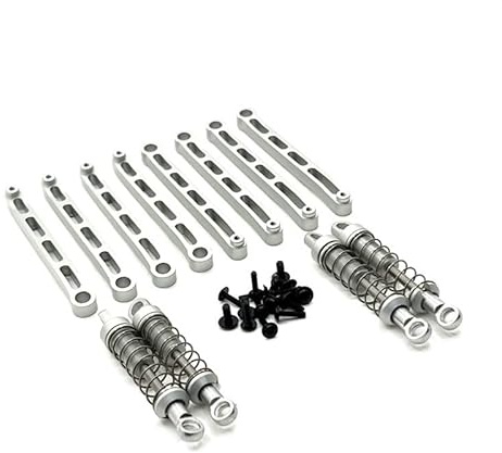 Metal Upgrade Outer Spring Shock Absorber Chassis Fixing Rod Set for MN 1/12 MN78 RC Car Spare Parts(Silver)